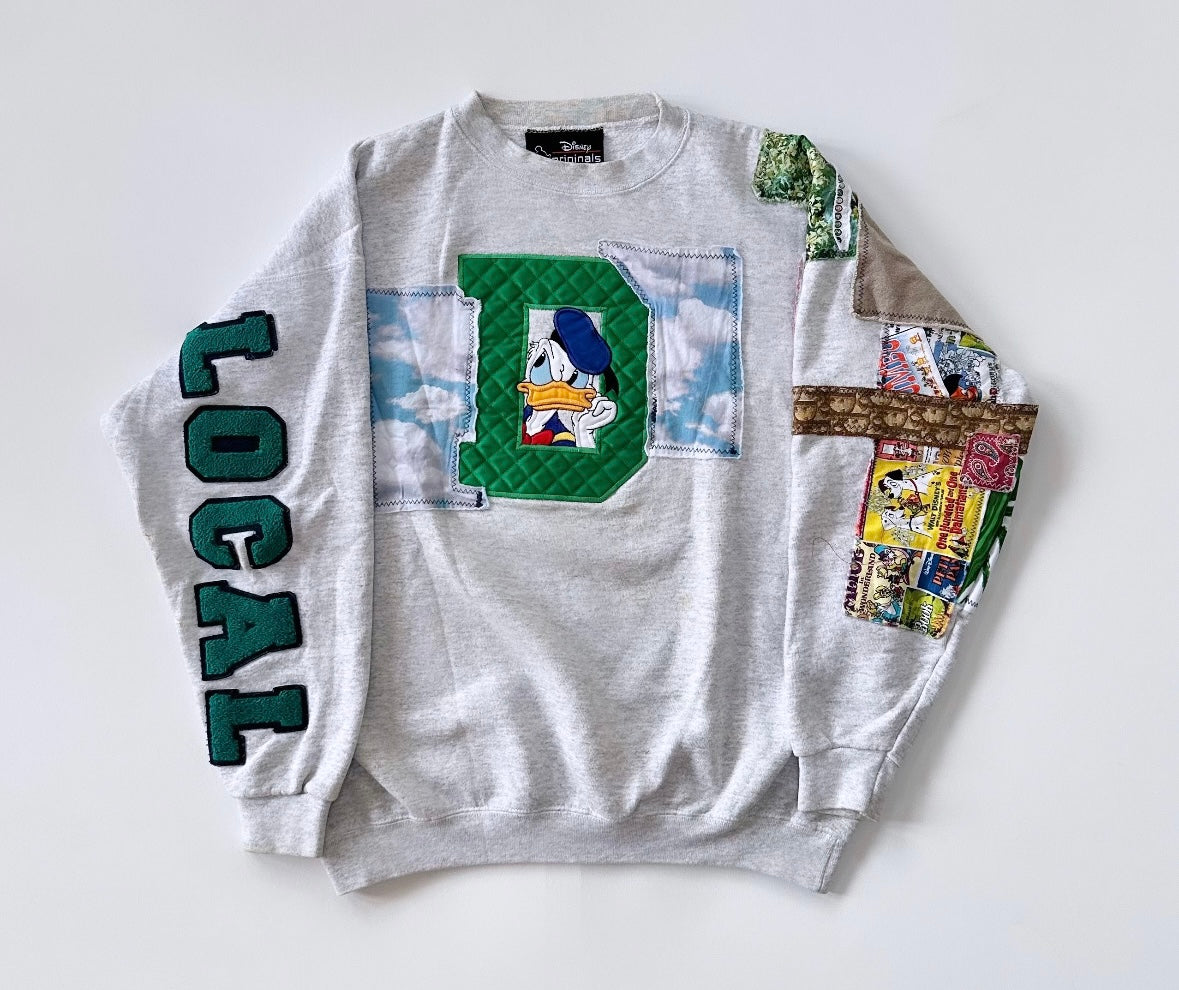 1 of 1 Vintage Reworked Patchwork Donald Duck Sweatshirt