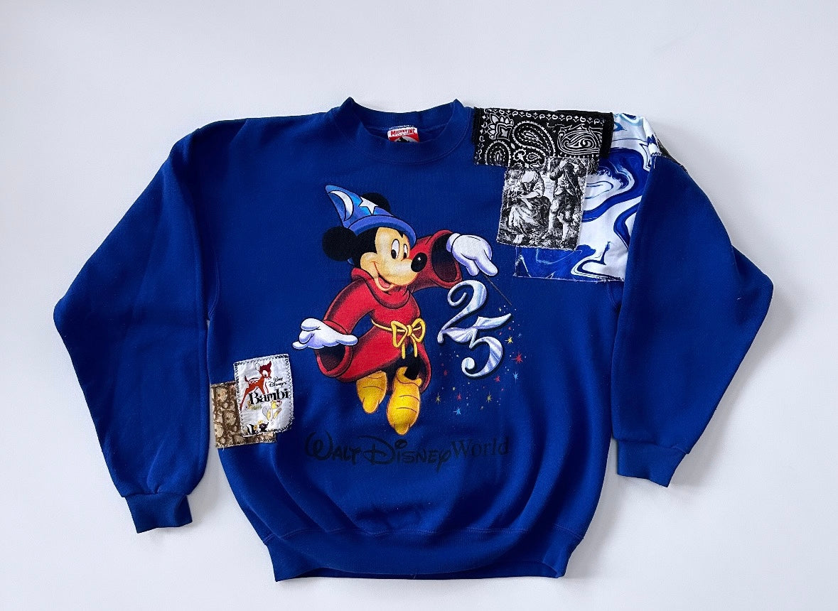 1 of 1 Vintage Reworked Patchwork Disney World Anniversary Sweatshirt