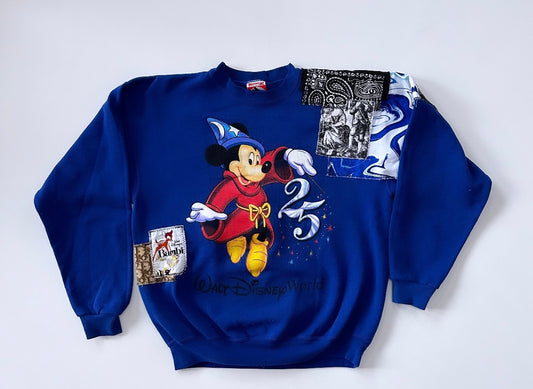 1 of 1 Vintage Reworked Patchwork Disney World Anniversary Sweatshirt