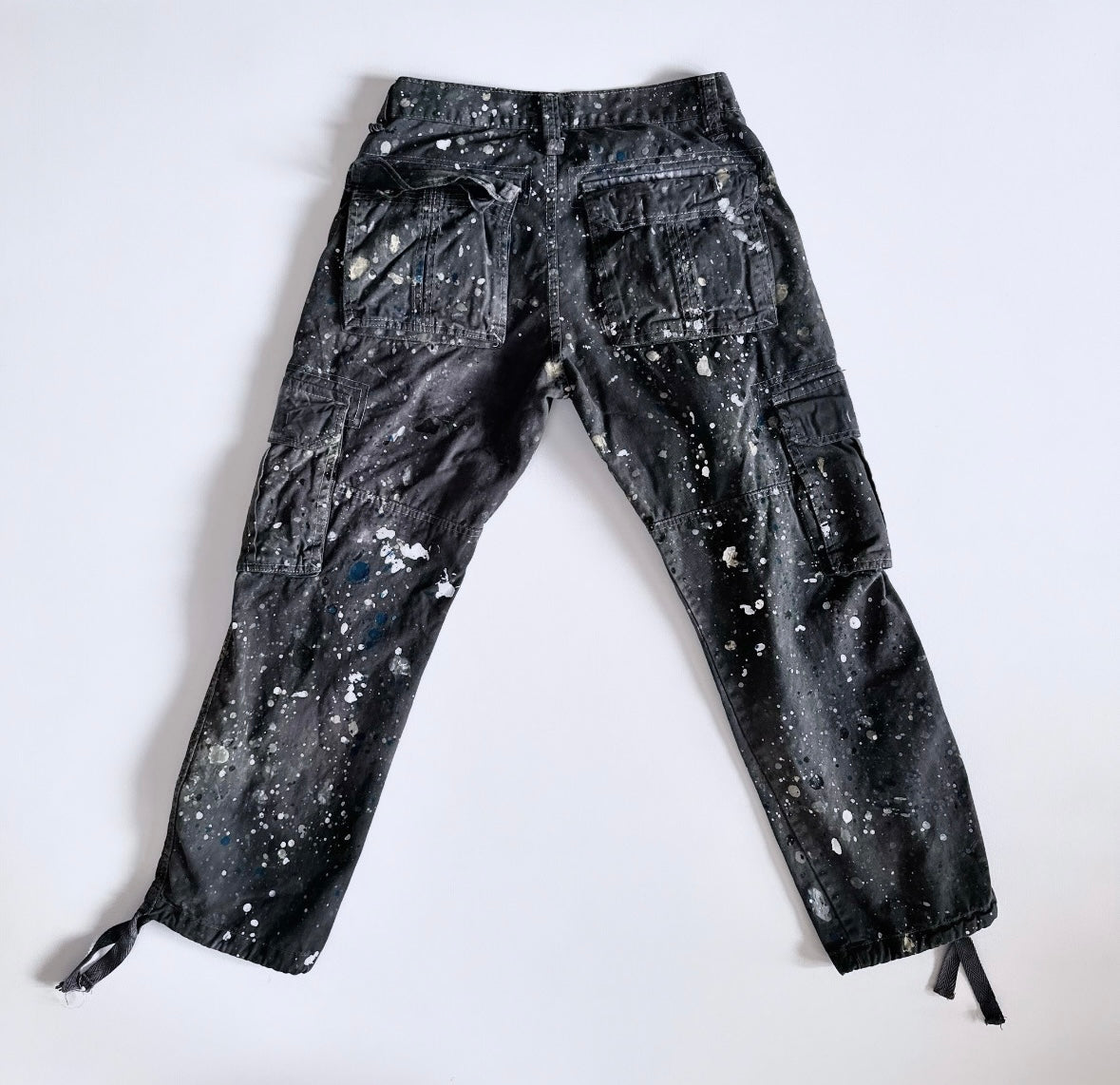 1 of 1 Vintage Black Garment Dyed Splatter Cargo Pant