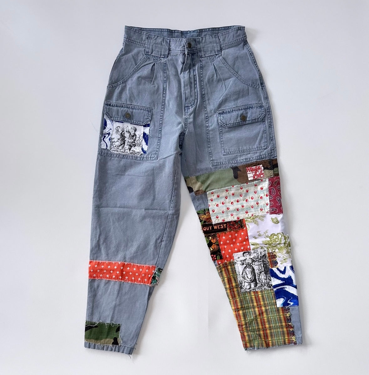 1 of 1 Vintage Blue Reworked Patchwork Cargo Pant